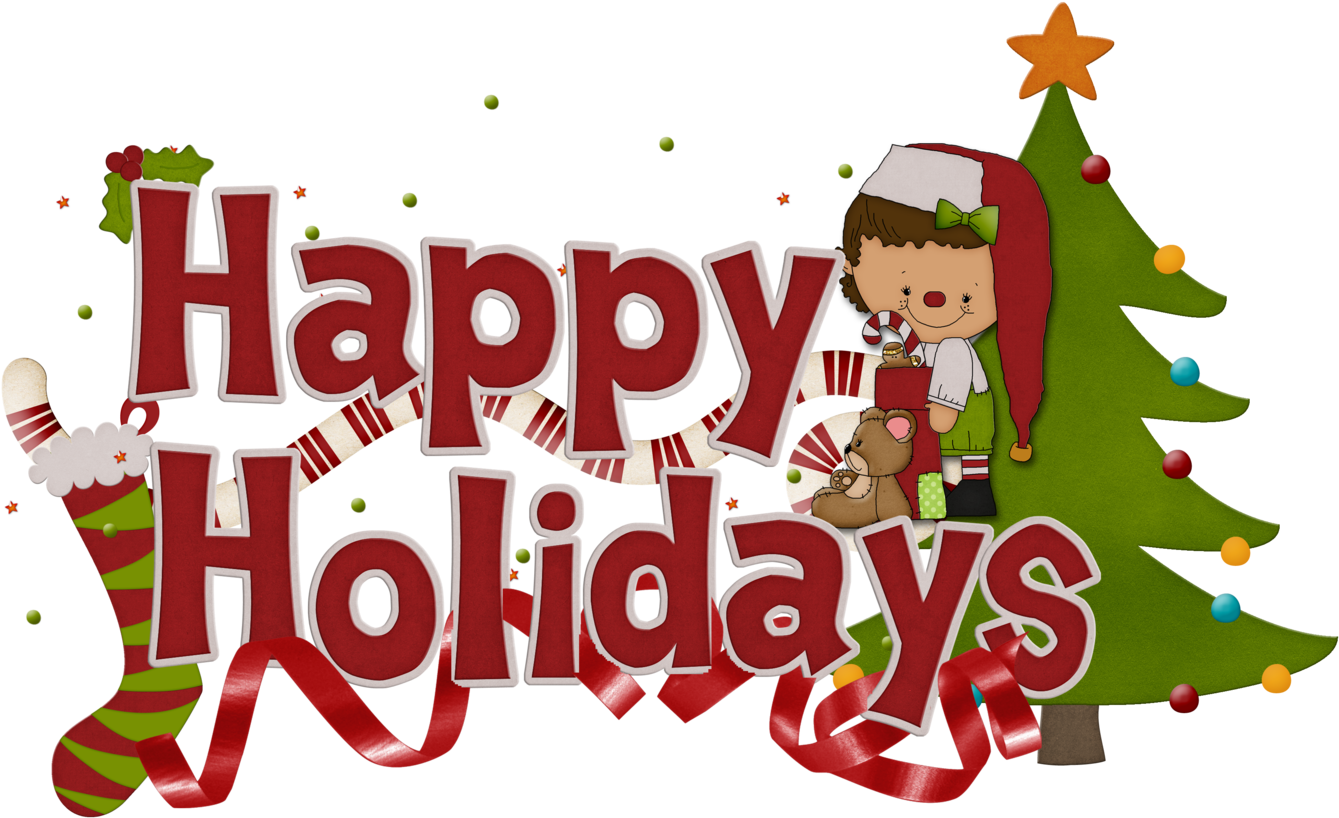 Festive Happy Holidays Clipart PNG image