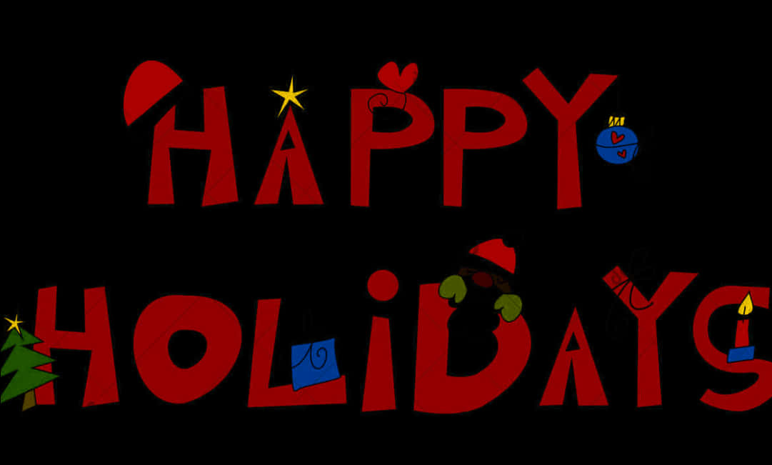 Festive Happy Holidays Greeting PNG image