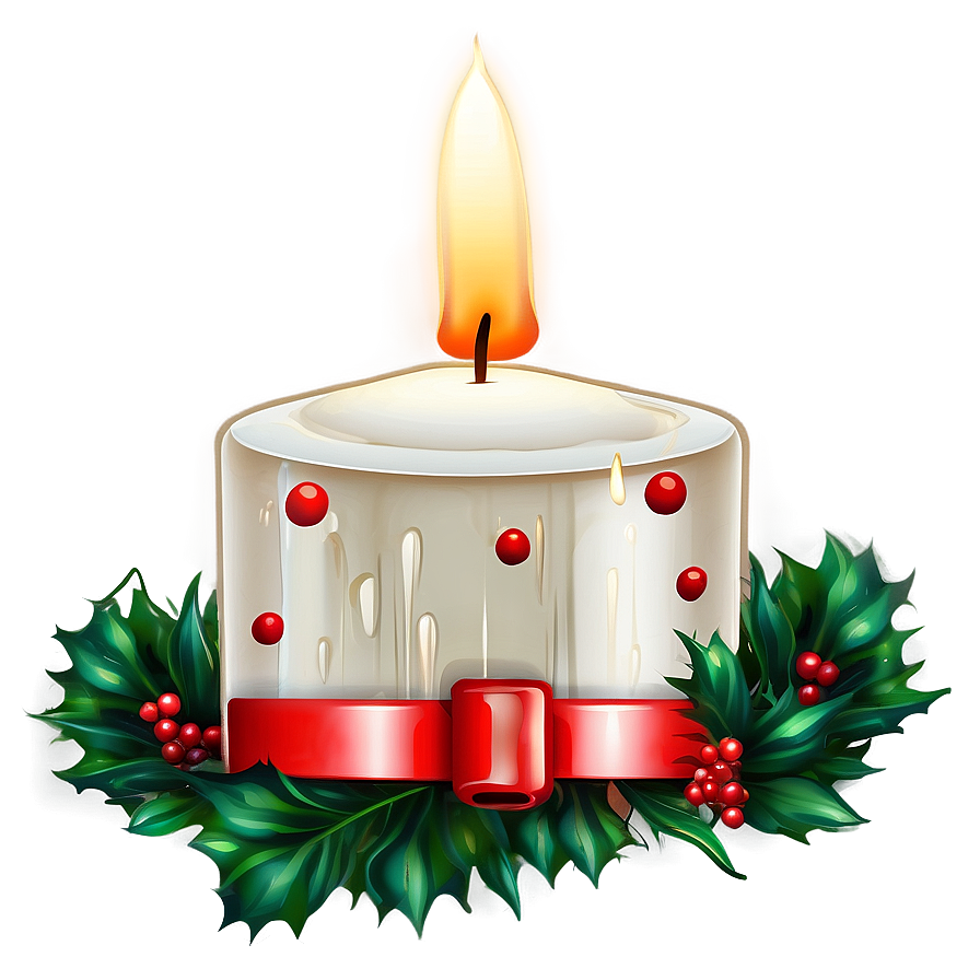 Festive Holiday Candle Png 68 PNG image