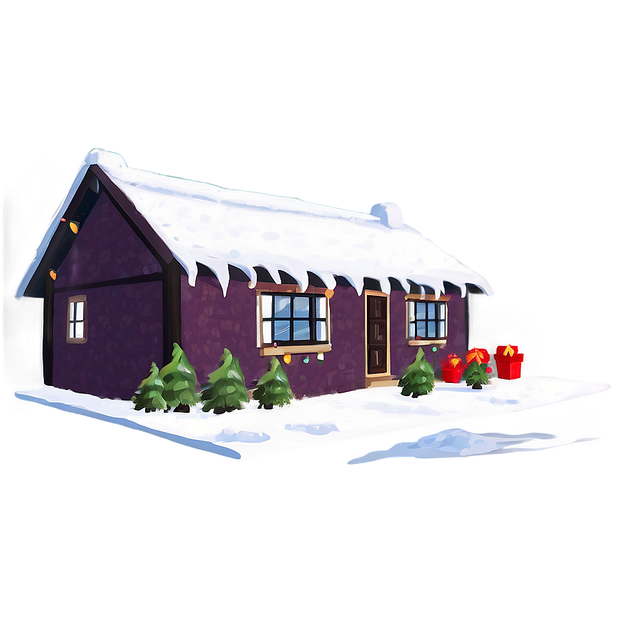 Festive Holiday Cottage Png 06202024 PNG image