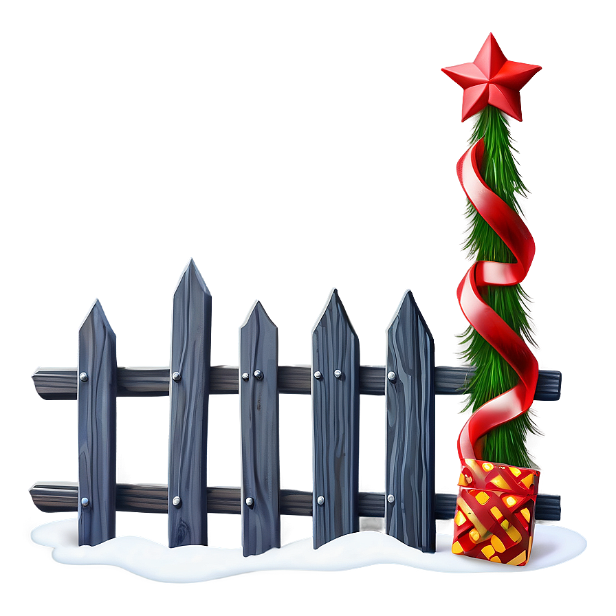 Festive Holiday Decorated Fence Png Lgm9 PNG image