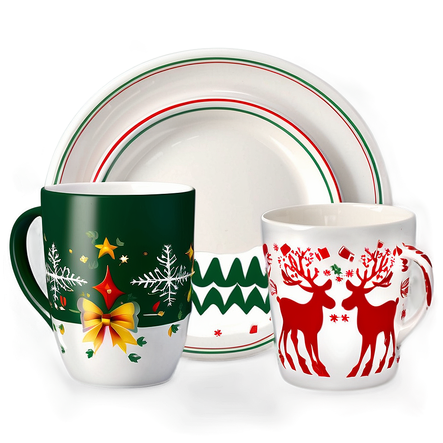 Festive Holiday Dinnerware Png Utk PNG image