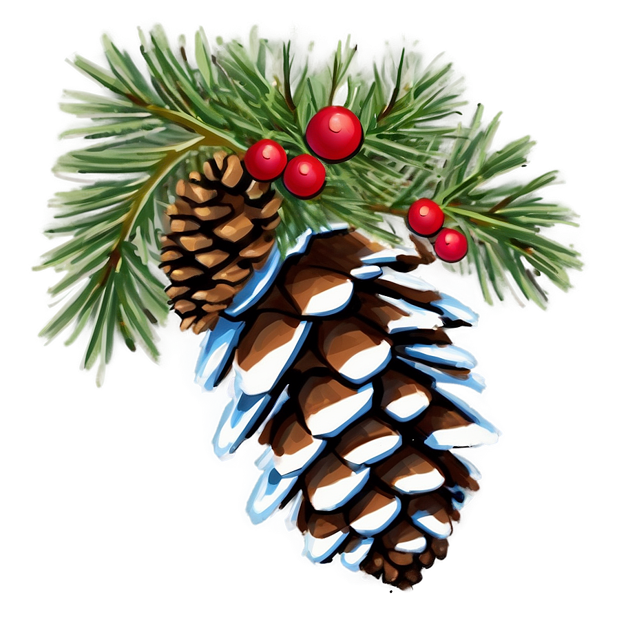 Festive Holiday Pinecone Png Aks PNG image