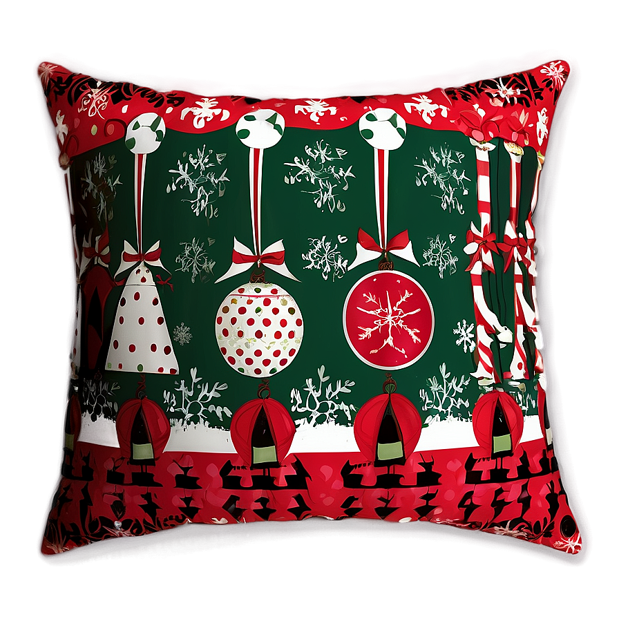 Festive Holiday Throw Pillow Png 2 PNG image