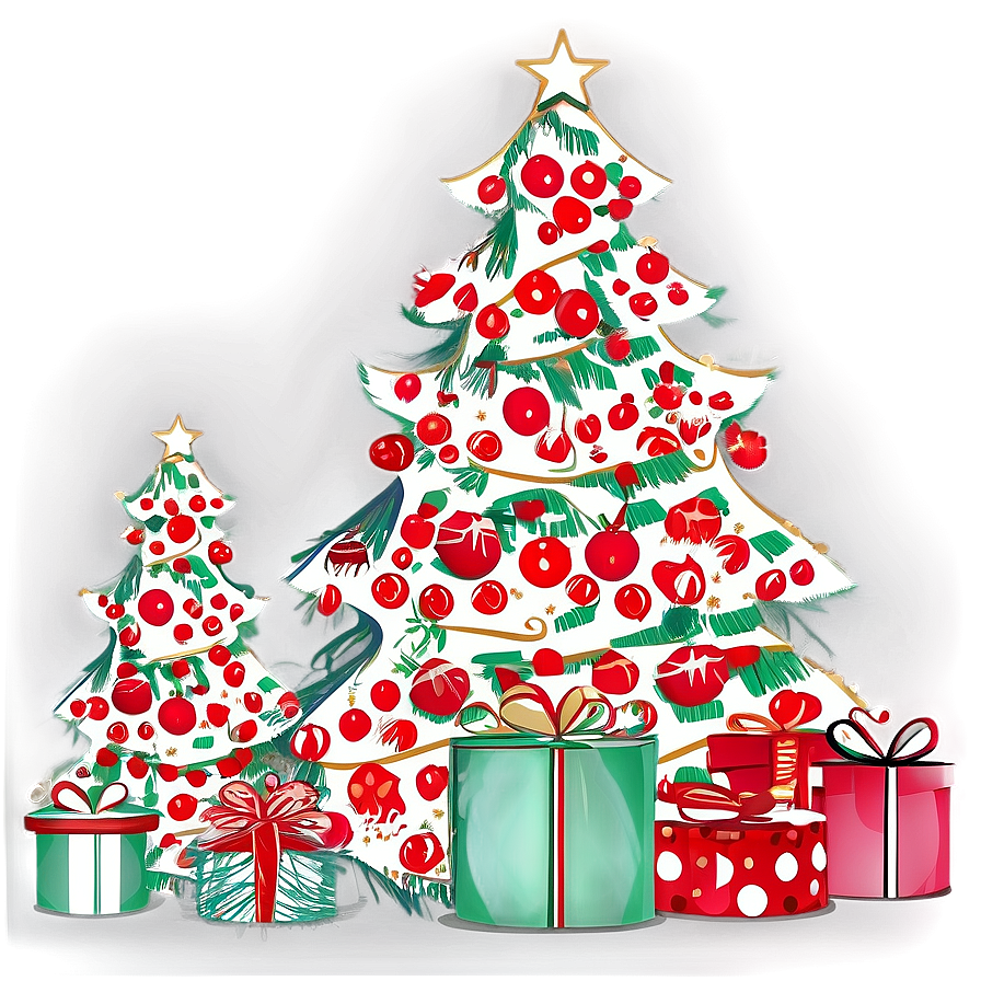 Festive Holiday Tree Graphic Png 06132024 PNG image