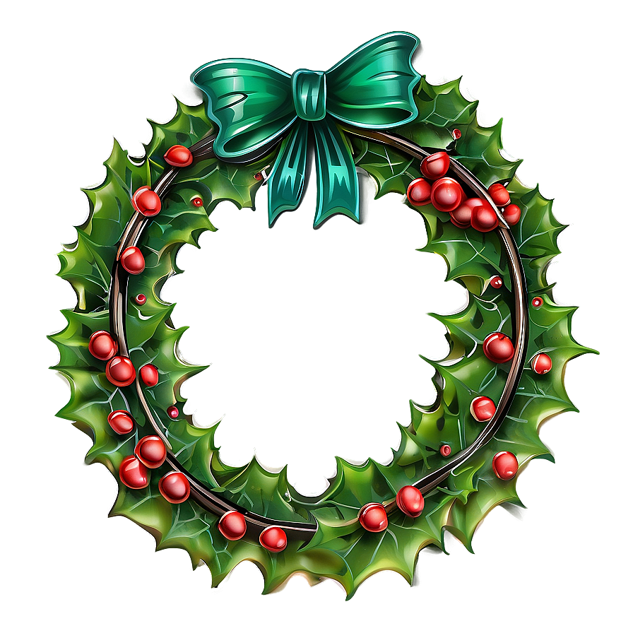 Festive Holly Wreath Png 05242024 PNG image