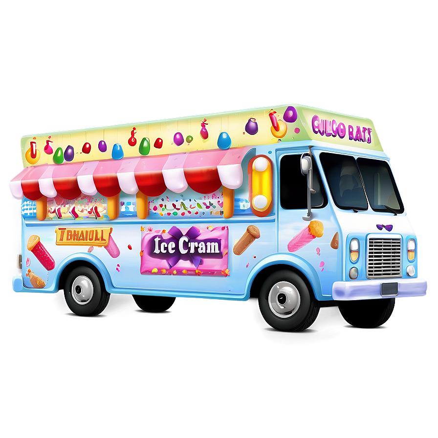 Festive Ice Cream Truck Decor Png Bbf5 PNG image