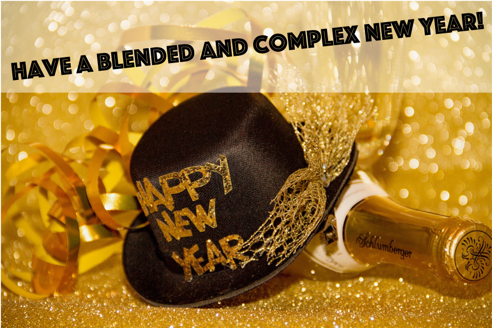 Festive New Year Celebration Hatand Champagne PNG image