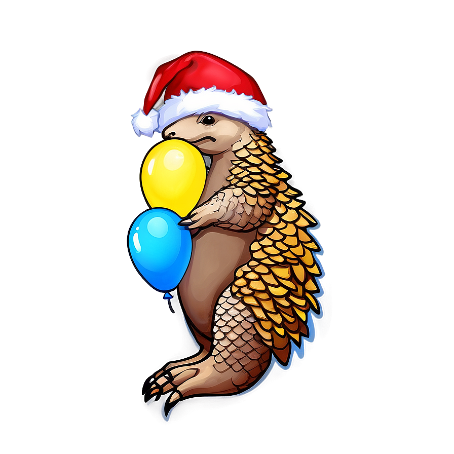 Festive Pangolin Celebration Png 06212024 PNG image