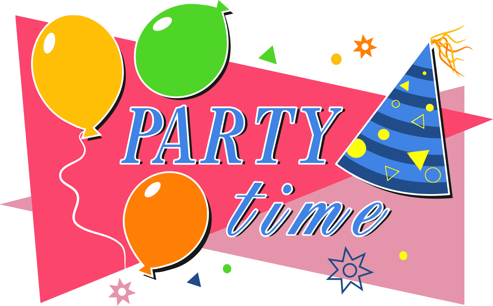 Festive Party Time Celebration PNG image