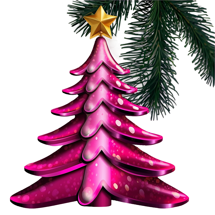 Festive Pink Christmas Tree Png Ebn PNG image