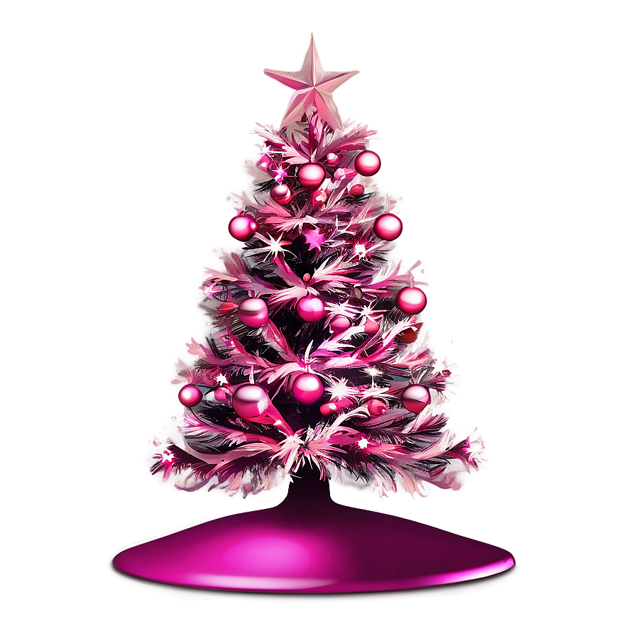 Festive Pink Christmas Tree Png Ldc PNG image