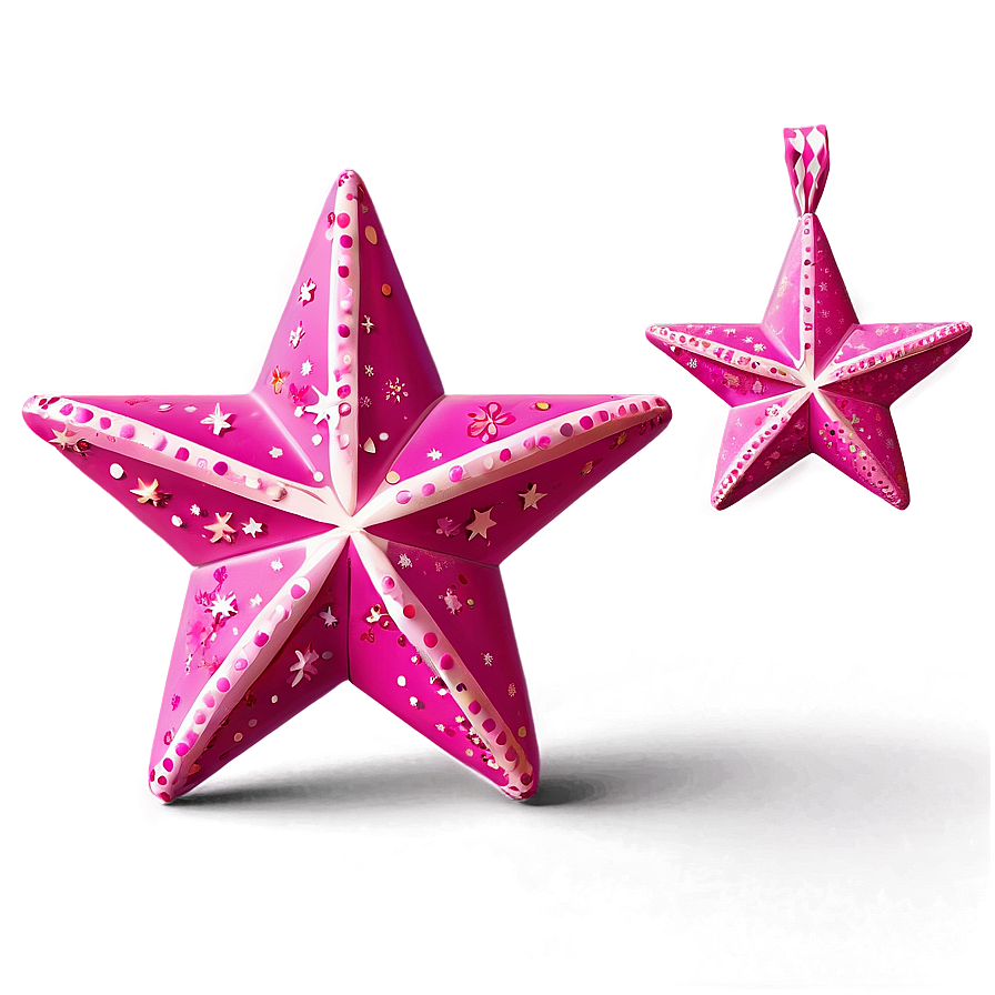 Festive Pink Stars Png Jhi1 PNG image