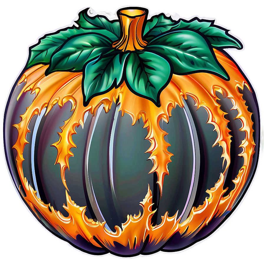 Festive Pumpkin Outline Decoration Png 68 PNG image