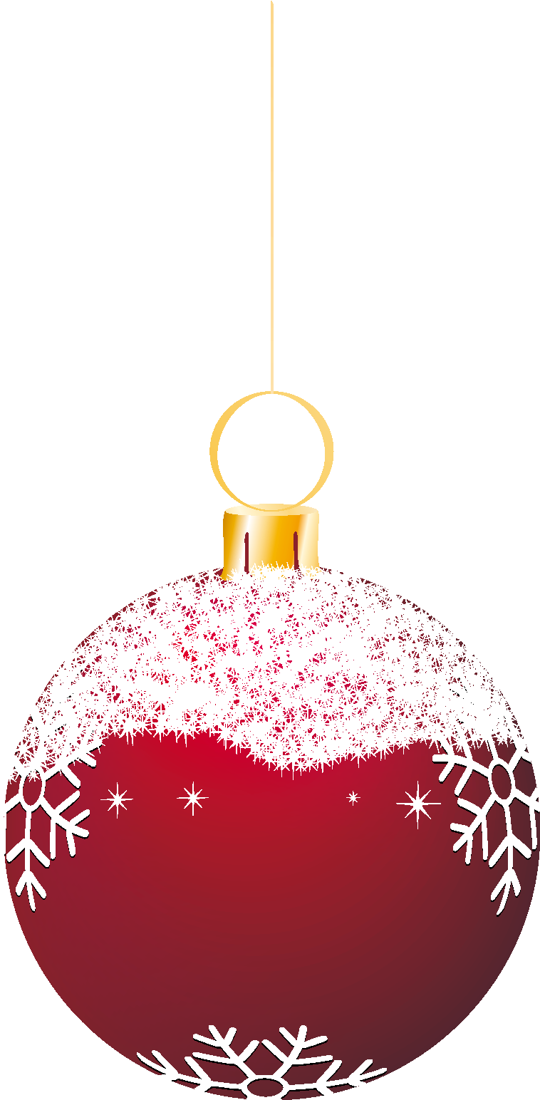 Festive Red Christmas Ballwith Snowflakes PNG image