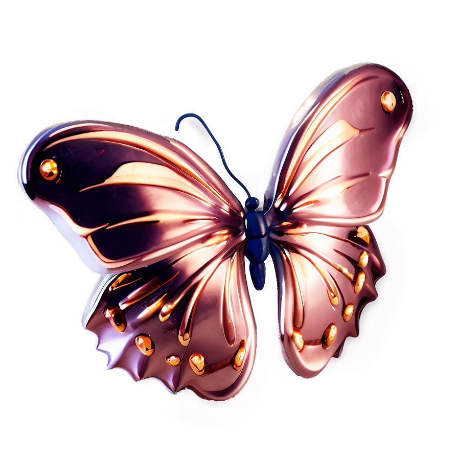 Festive Rose Gold Butterfly Png 06282024 PNG image