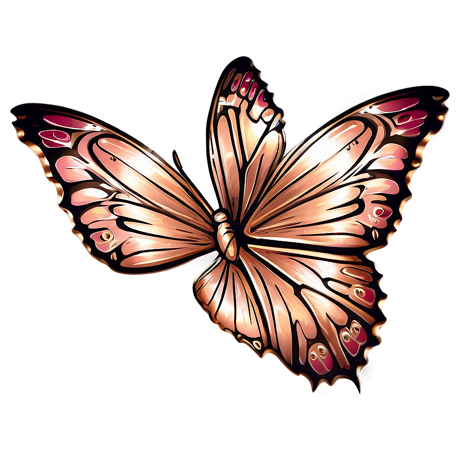 Festive Rose Gold Butterfly Png Bvt PNG image