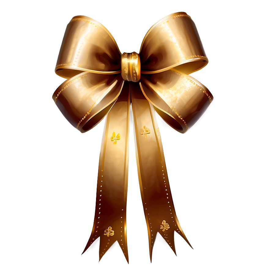 Festive Season Gold Bow Png 06272024 PNG image