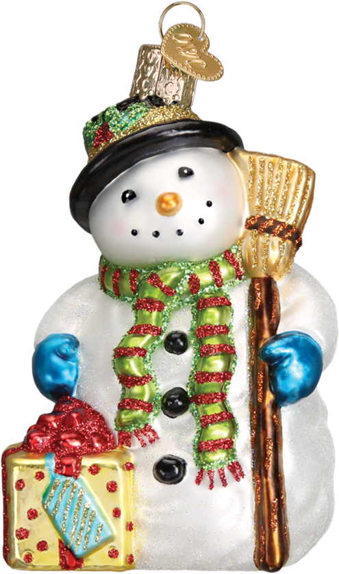 Festive Snowman Christmas Ornament PNG image