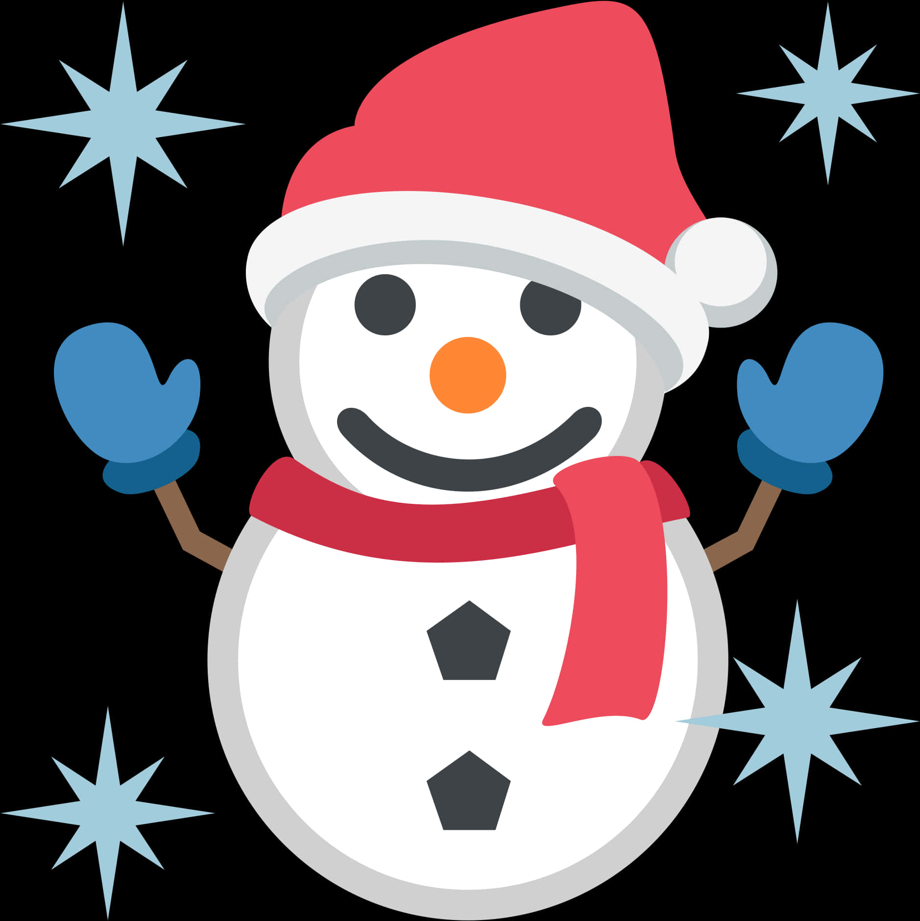 Festive Snowman Emoji PNG image