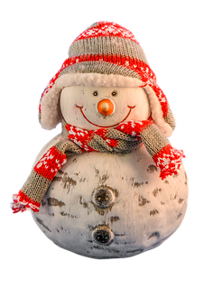 Festive Snowman Figurine PNG image