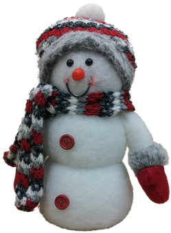 Festive Snowman Plush Toy PNG image