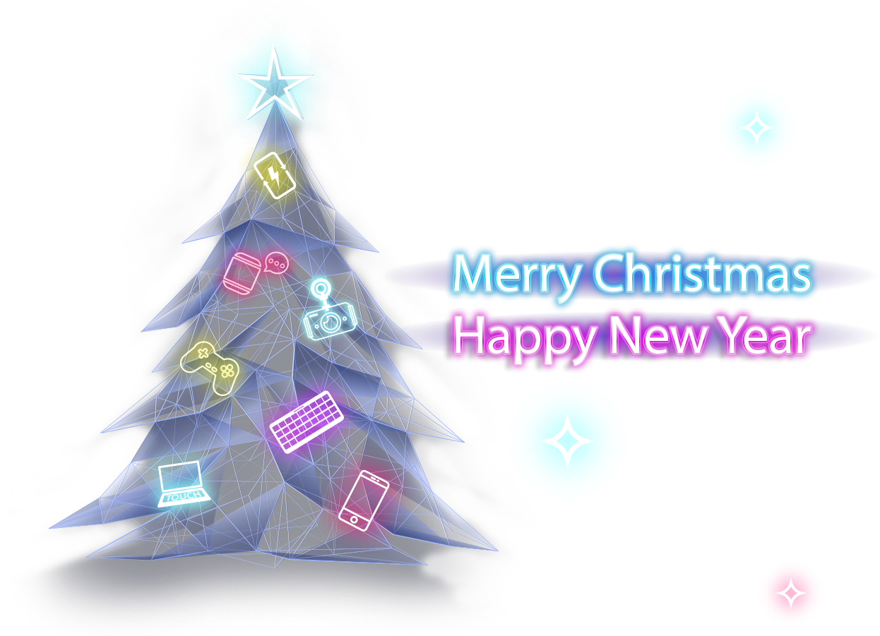 Festive Technology Christmas Tree PNG image