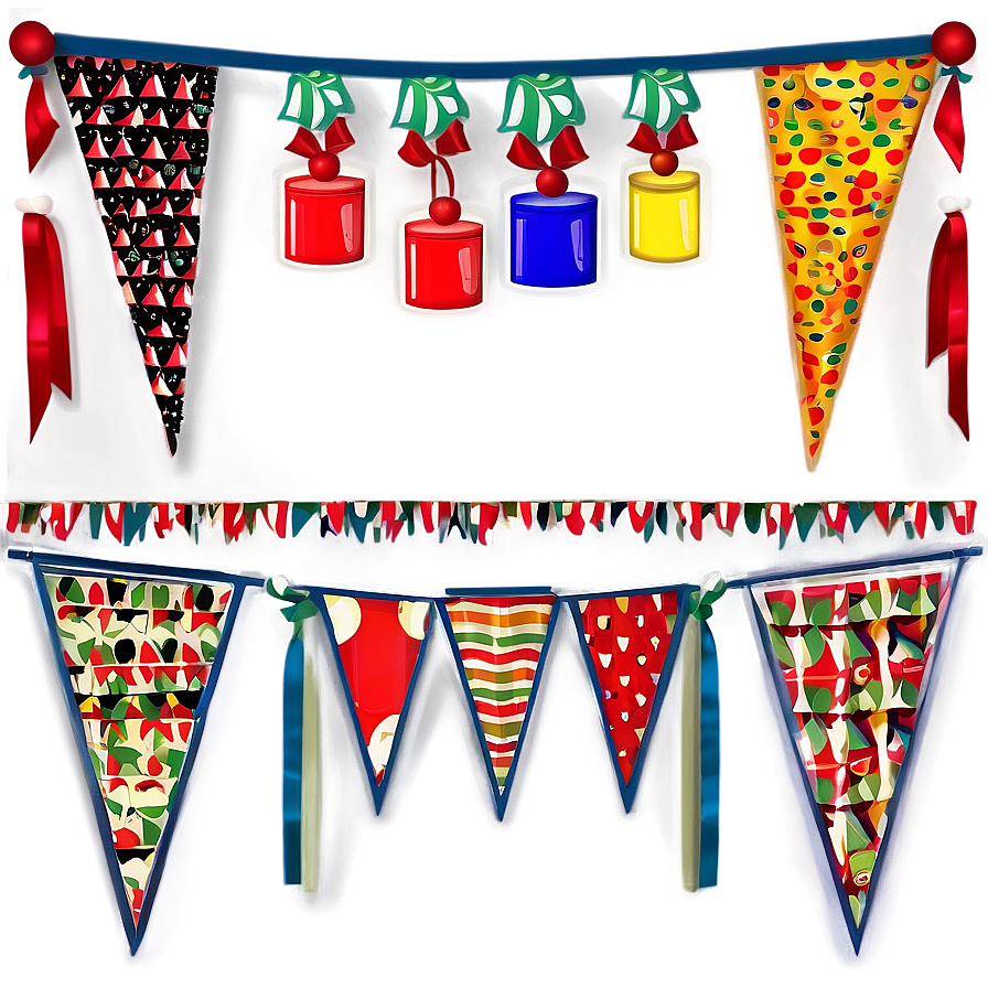 Festive Triangle Banner Graphics Png 10 PNG image