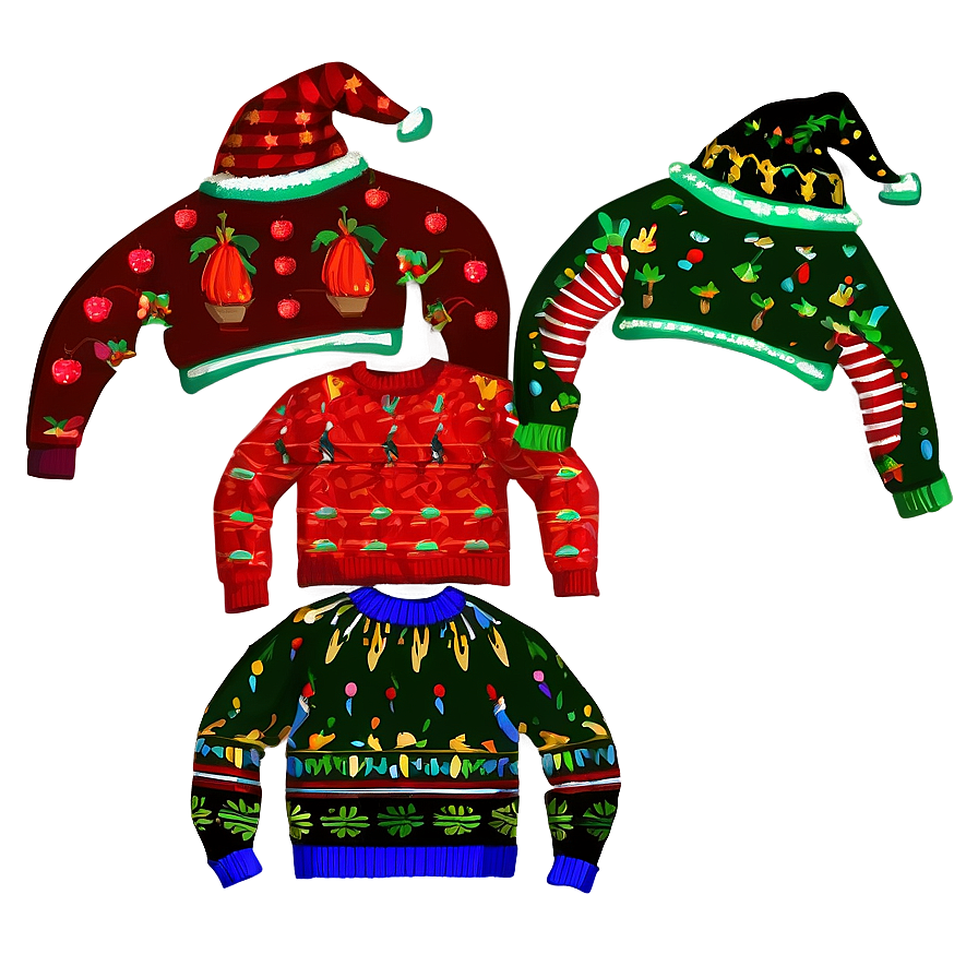 Festive Ugly Sweaters Png Bty PNG image