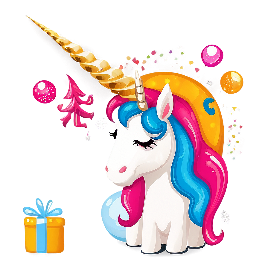 Festive Unicorn Clipart Png 1 PNG image