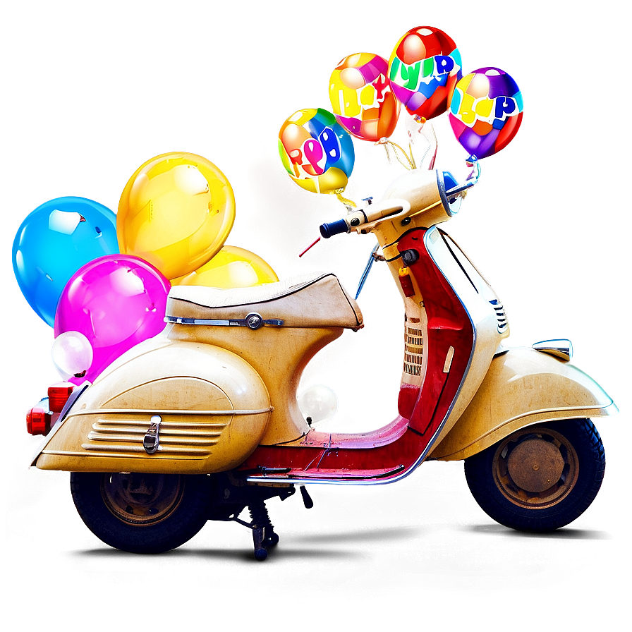 Festive Vespa With Balloons Png 48 PNG image