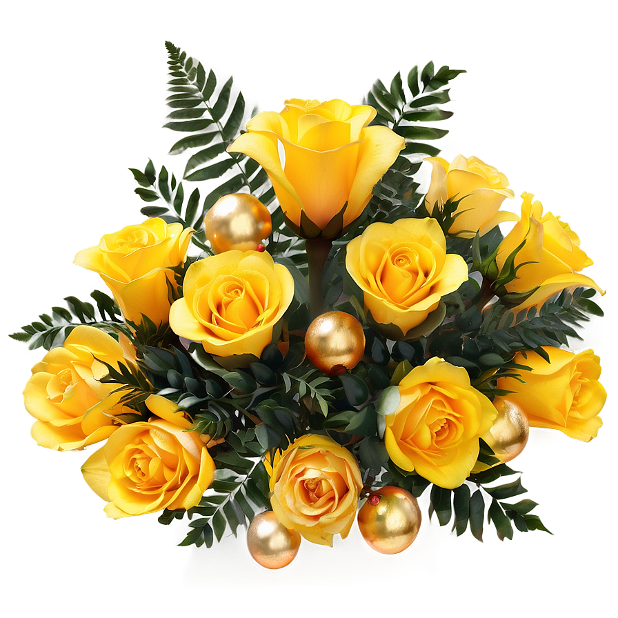 Festive Yellow Flowers Png Mas52 PNG image