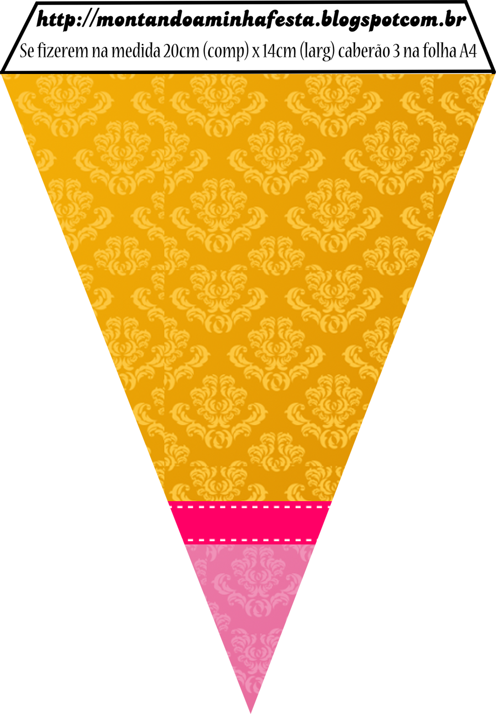 Festive Yellow Pink Bunting Design PNG image