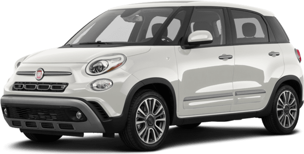 Fiat500 L White Side View PNG image
