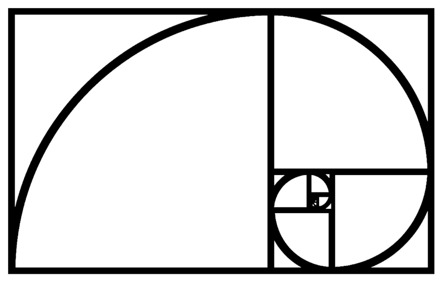 Fibonacci Spiral Graphic PNG image