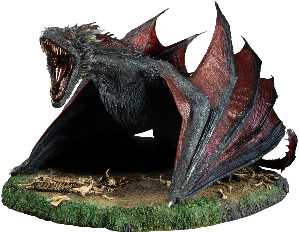 Fierce Dragon Statue Gameof Thrones PNG image