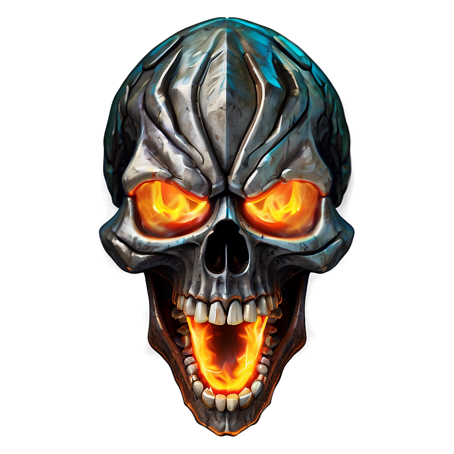 Fierce Flaming Skull Png Bmw PNG image