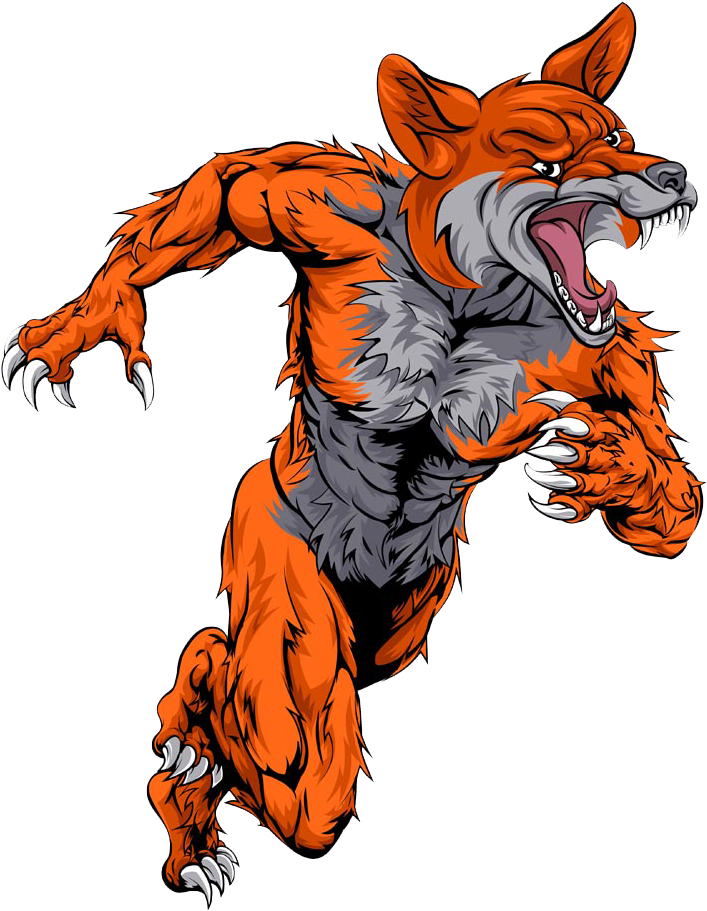 Fierce Orange Werewolf Art PNG image