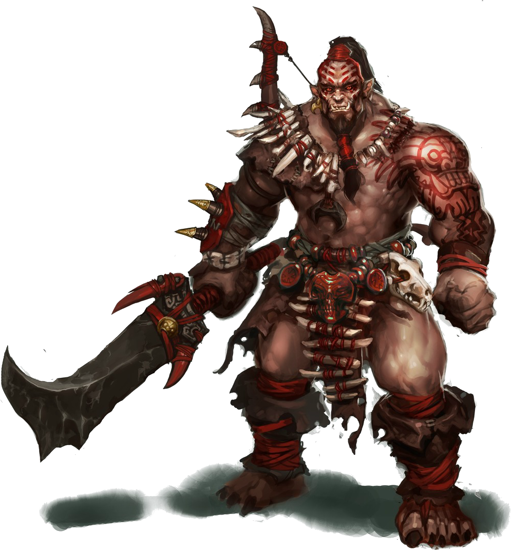 Fierce Orc Warrior PNG image