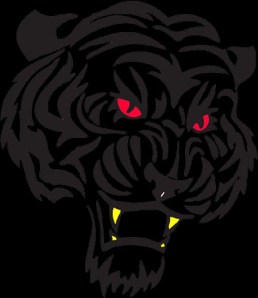 Fierce Tiger Tattoo Design PNG image