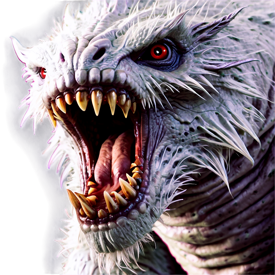 Fierce White Monster Png 06212024 PNG image