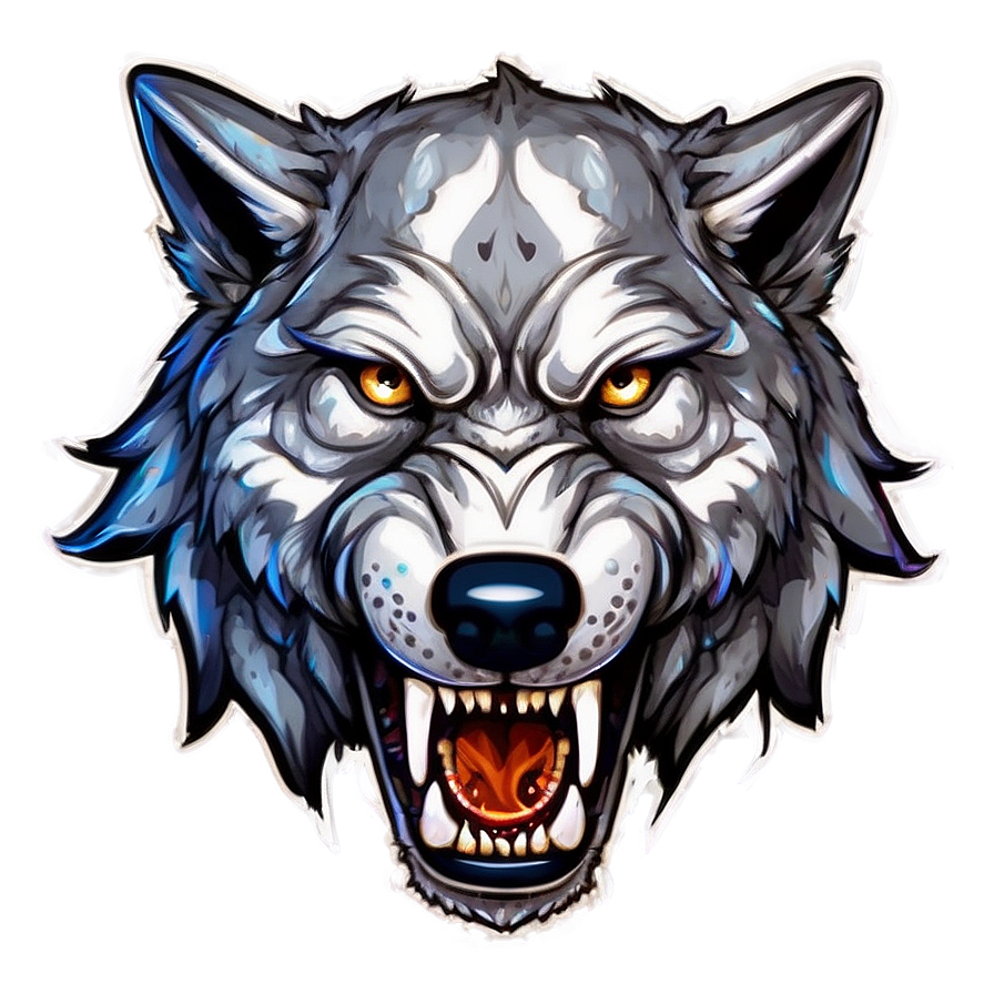 Fierce Wolf Head Mascot Png 06122024 PNG image