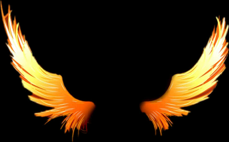 Fiery Angel Wings Art PNG image