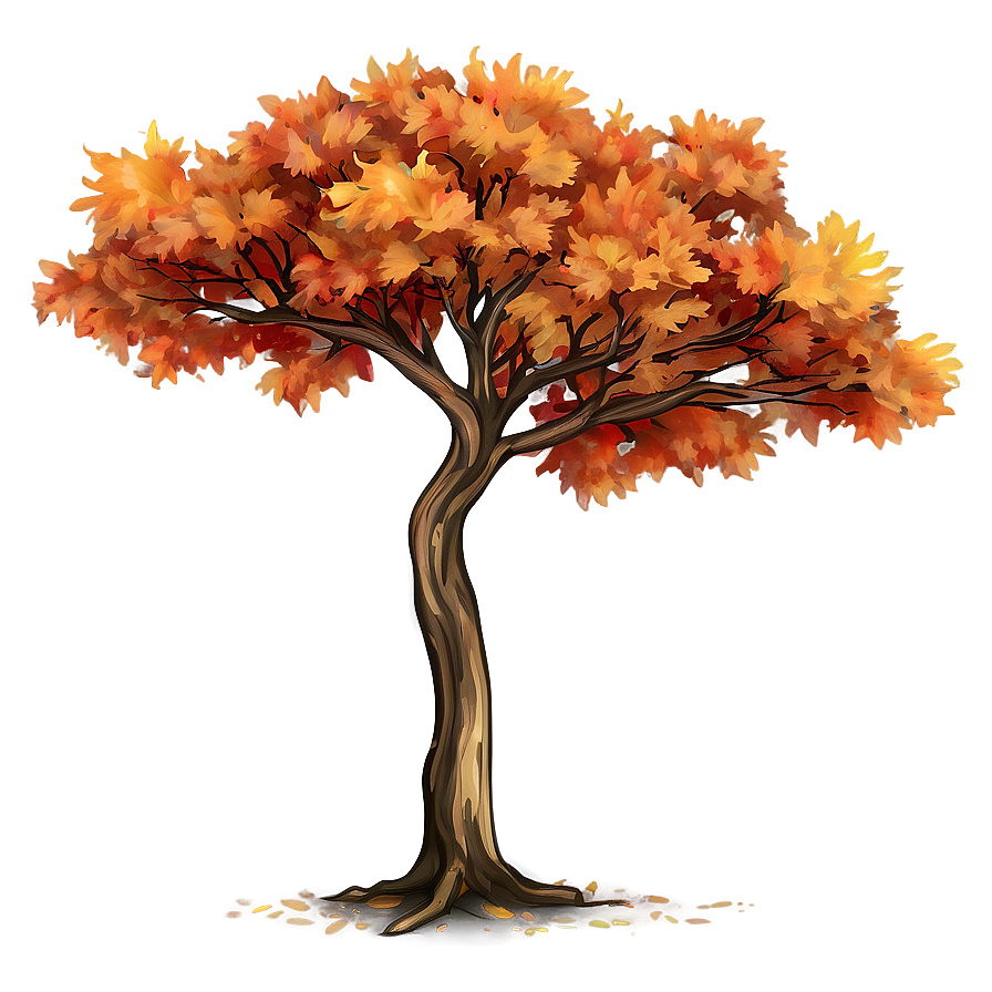 Fiery Autumn Tree Png 06122024 PNG image