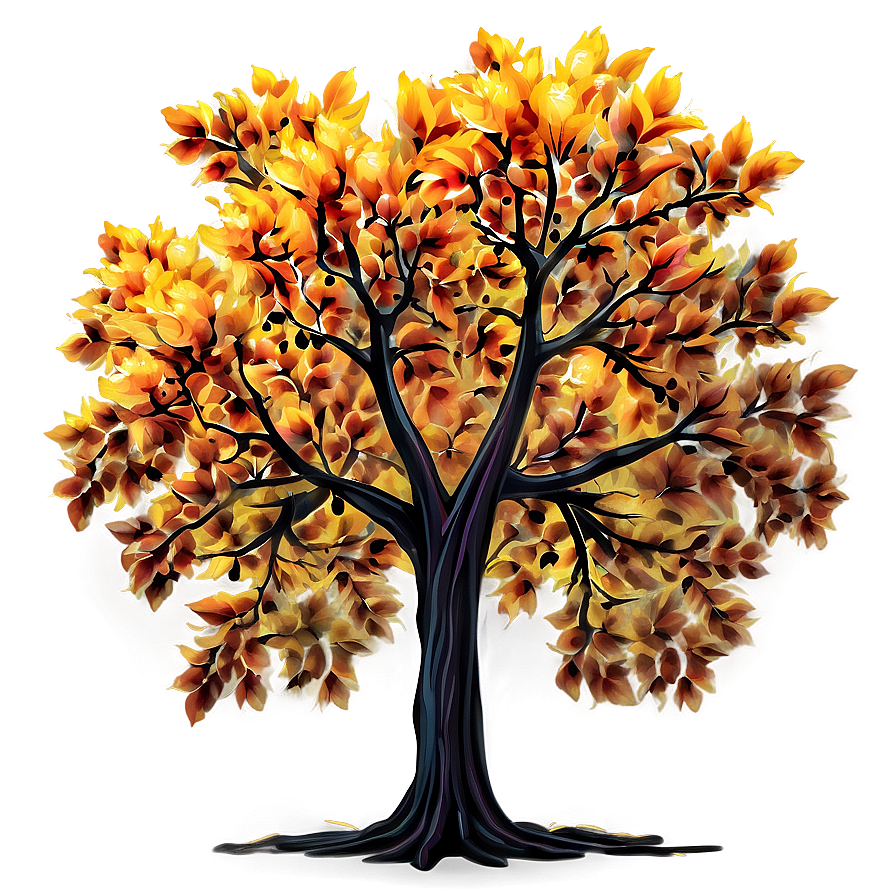 Fiery Autumn Tree Png 21 PNG image