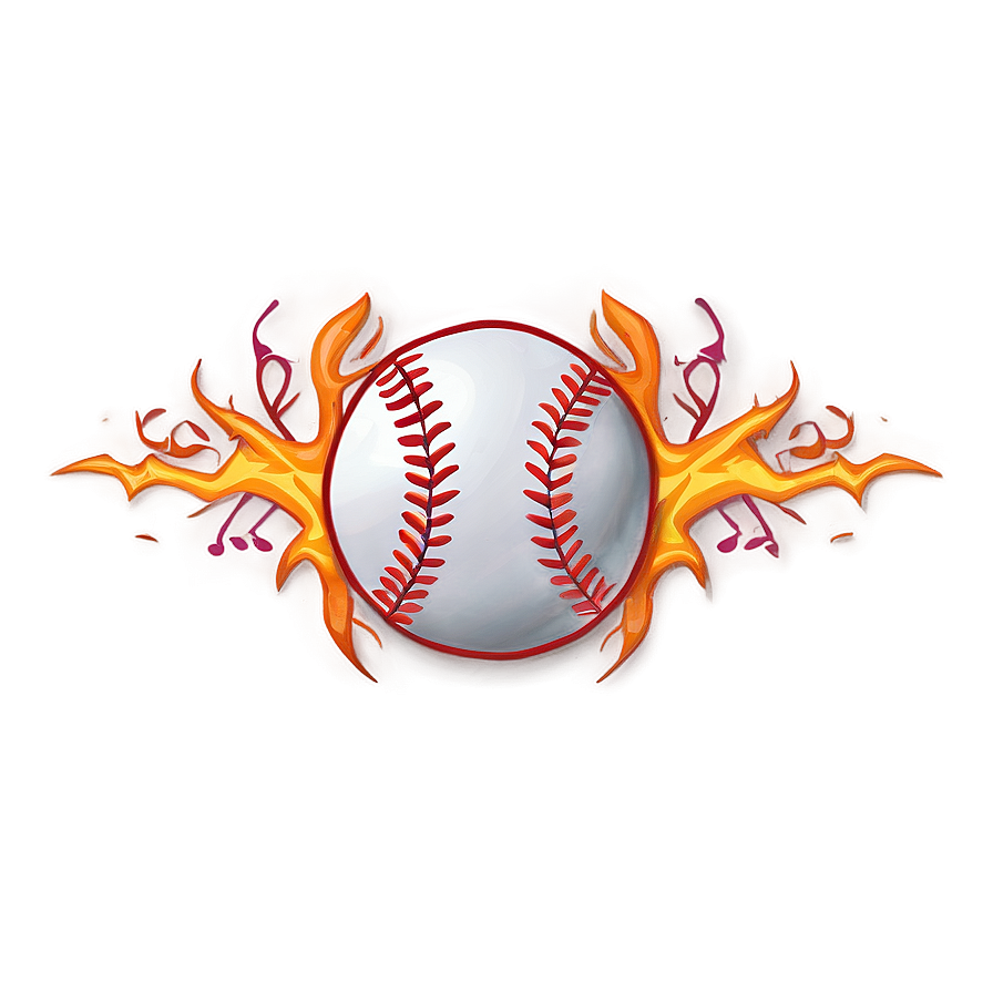 Fiery Baseball Stitching Png Xkl PNG image