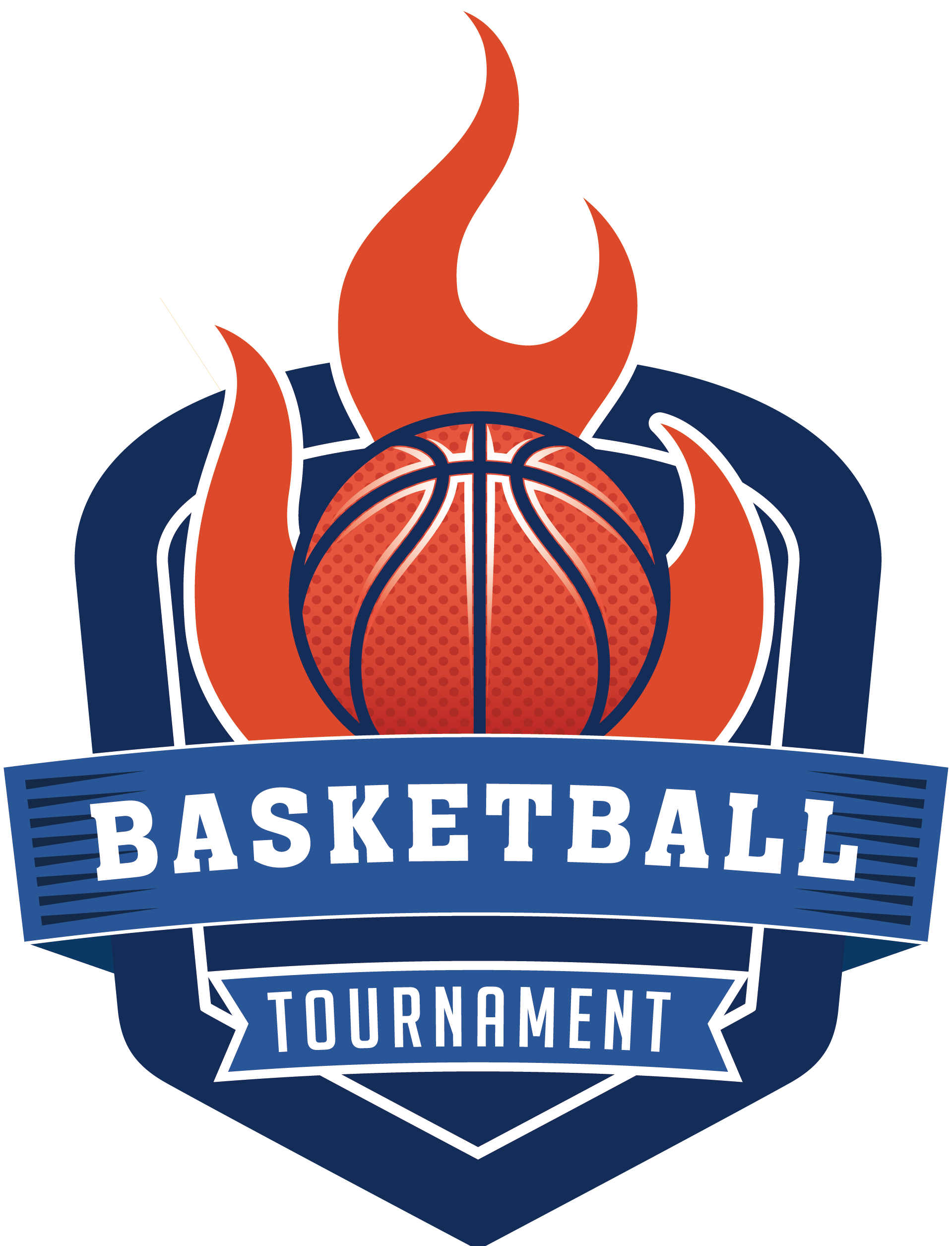 Fiery Basketball Tournament Logo PNG image