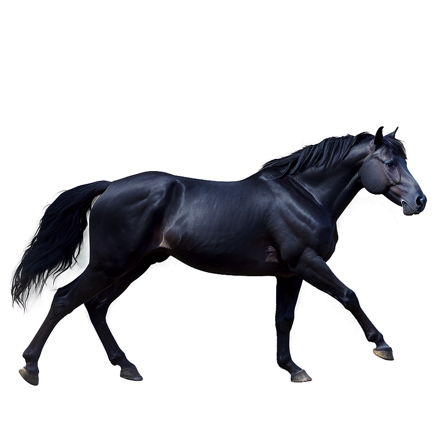 Fiery Black Stallion Spirit Png 06262024 PNG image