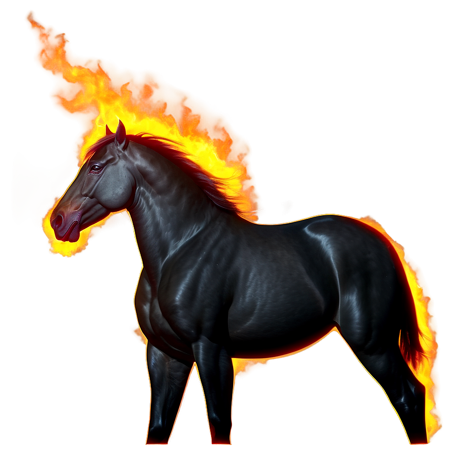 Fiery Black Stallion Spirit Png 47 PNG image