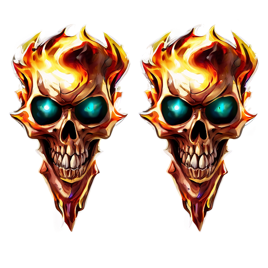 Fiery Blaze Skull Png 06252024 PNG image